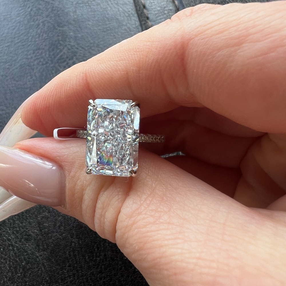 Lab Diamond Sterling Silver Engagement Ring Size 6 NWT